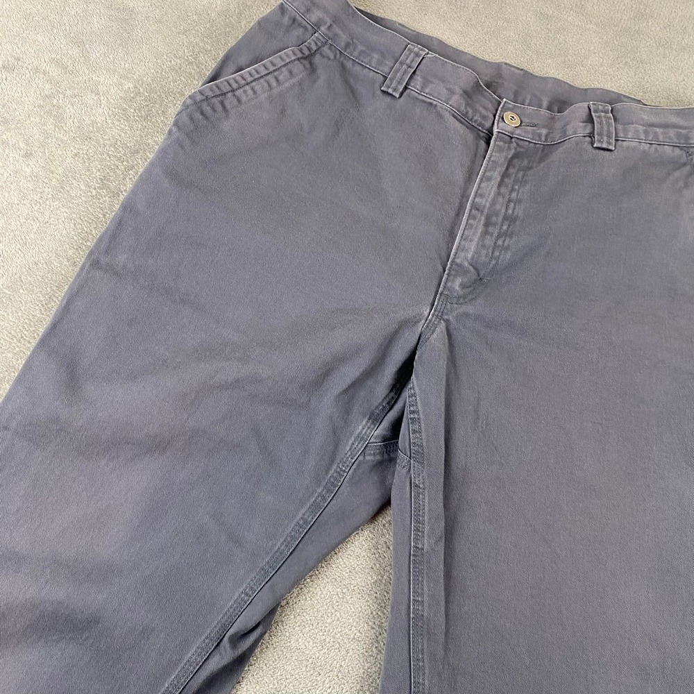 Duluth Trading Co Mens 37x34 Carpenter Pants Navy Blue Cotton Utility Workwear